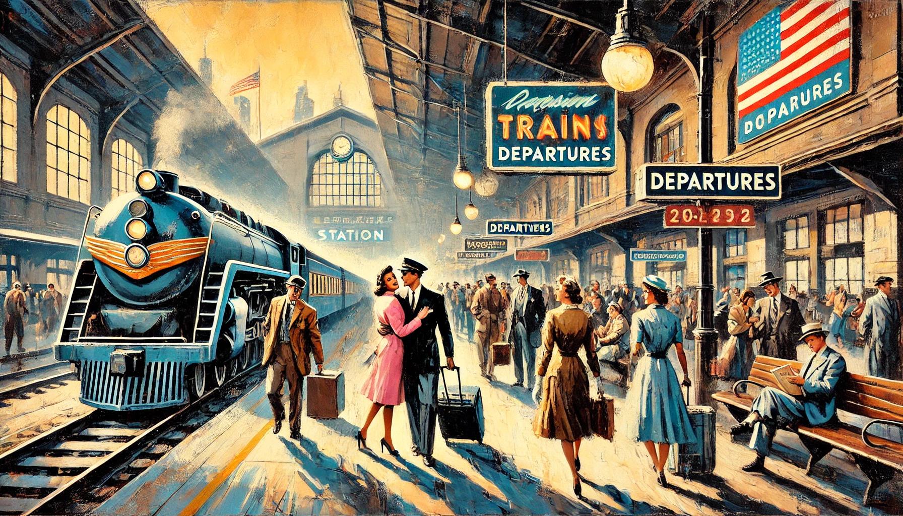 Film article — mid-century train station